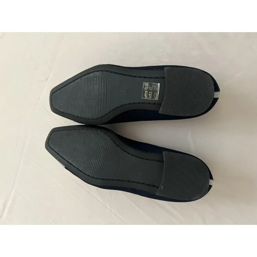 Boden Blue Denim Cap Top Ballet Flats Women's Size 6